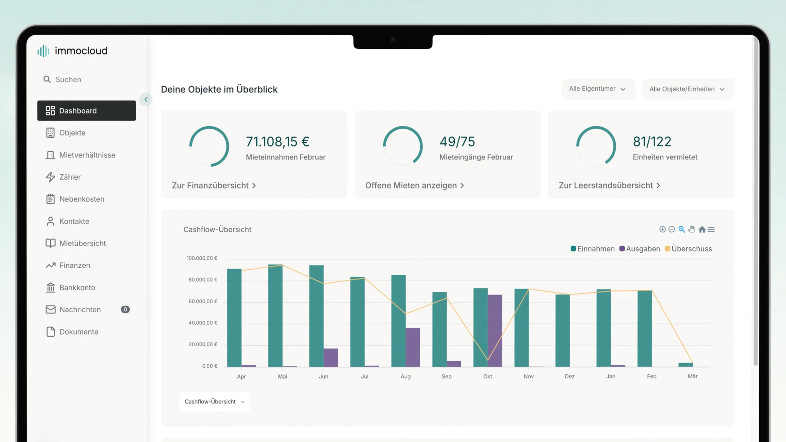ImmoCloud – Software für die Immobilienverwaltung, in der wir als Engineering-Partner im Legacy-System mitarbeiten.